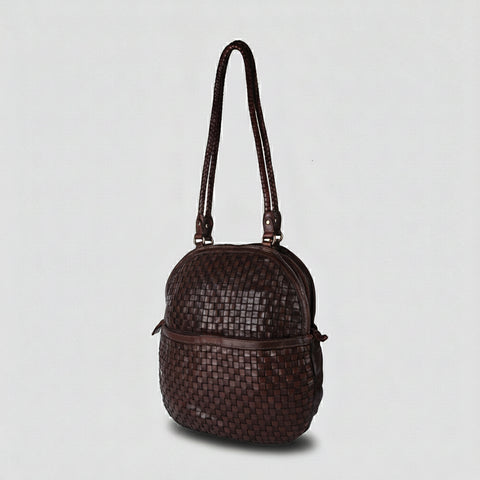 Modern Weave-Pattern Shoulder Bag