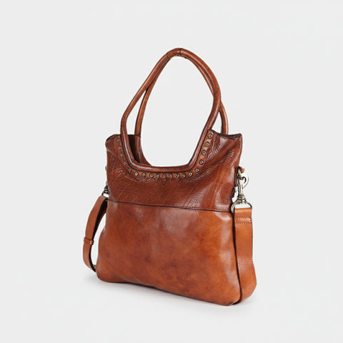 Bronzaro - Leather Studded Tote Bag