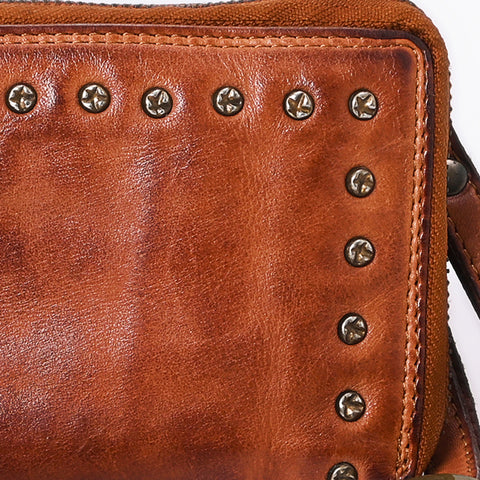Cuorina - Luxury Leather Riveted Wristlet