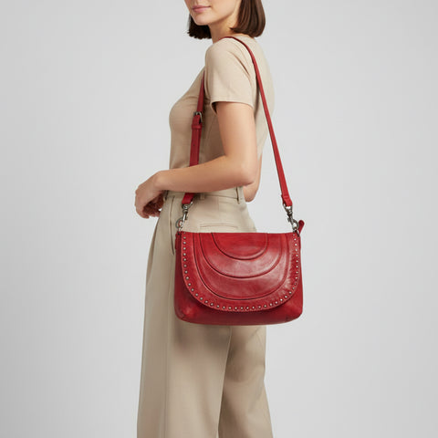 Studded Leather Crossbody Bag