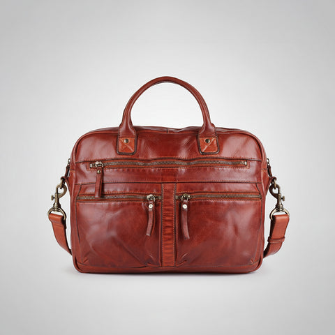Armonia - Multi-Zip Leather Briefcase