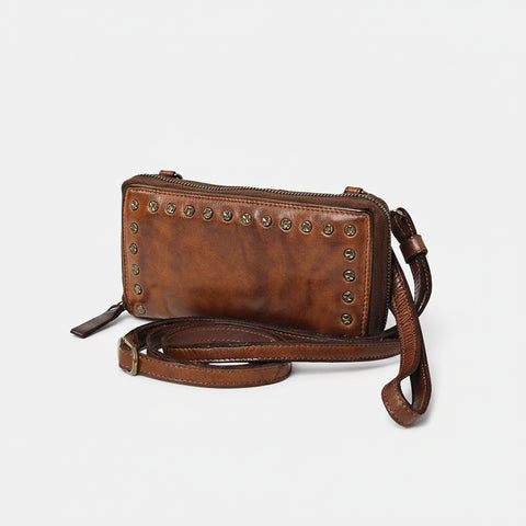 Cuorina - Luxury Leather Riveted Wristlet