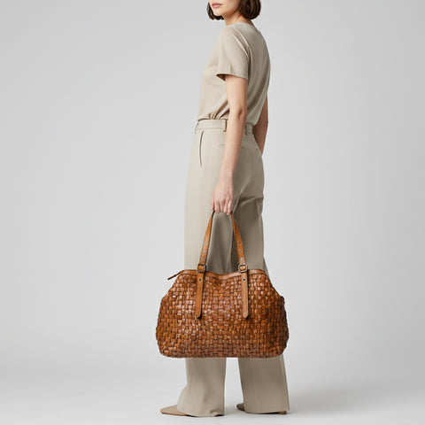 Pelloro - Leather Woven Tote Bag