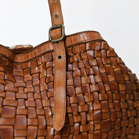 Pelloro - Leather Woven Tote Bag