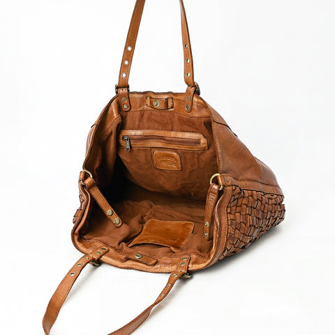 Pelloro - Leather Woven Tote Bag