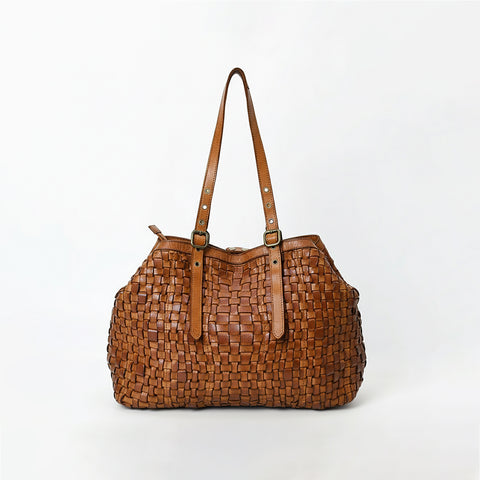 Pelloro - Leather Woven Tote Bag