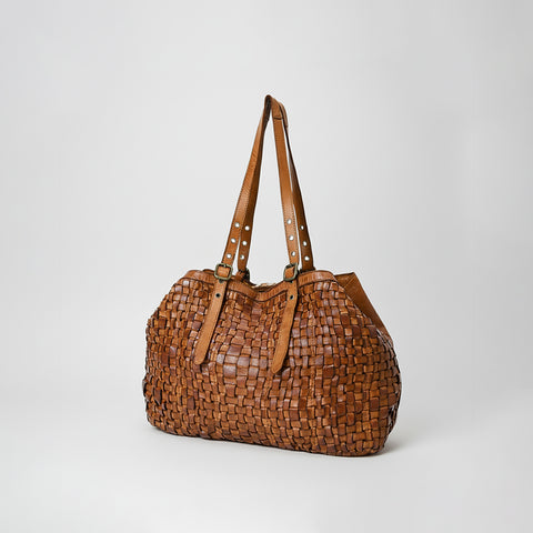 Pelloro - Leather Woven Tote Bag