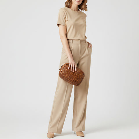 Montavio - Leather Basket Weave Clutch