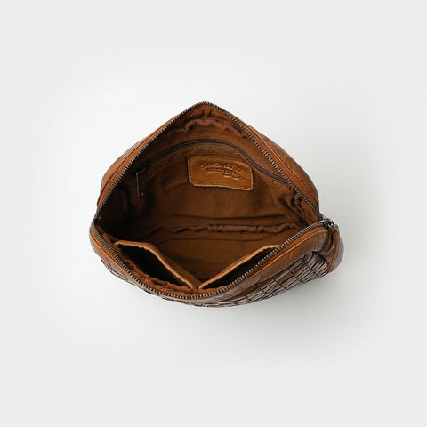 Montavio - Leather Basket Weave Clutch