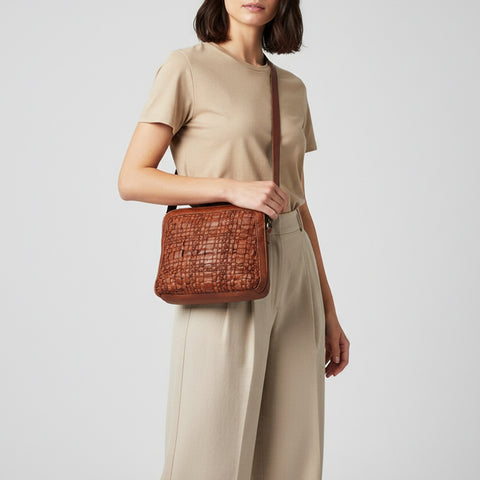 Bronzello - Woven Leather Cross Body