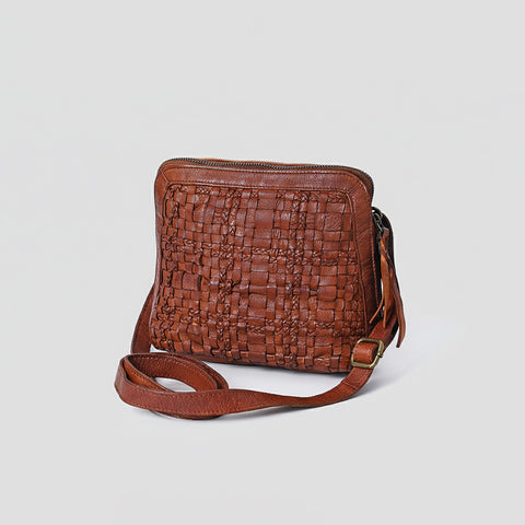 Bronzello - Woven Leather Cross Body