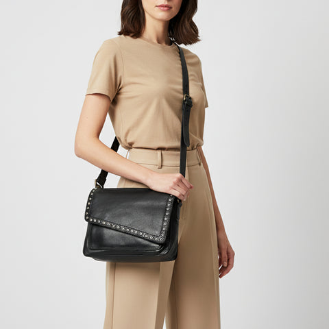Studded Flap Western Crossbody