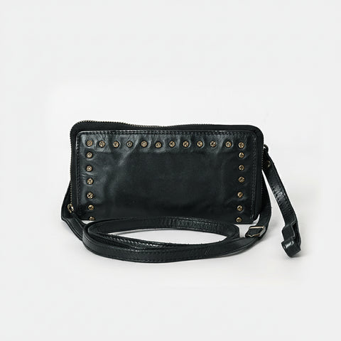 Cuorina - Luxury Leather Riveted Wristlet