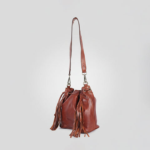 Mandello - Leather Fringe Bucket