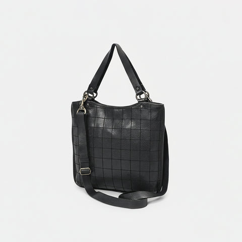 Montina - Leather Grid-Stitched Tote