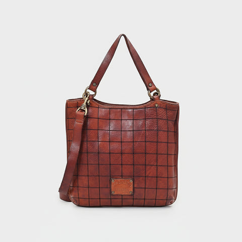 Montina - Leather Grid-Stitched Tote