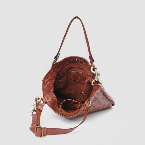 Montina - Leather Grid-Stitched Tote