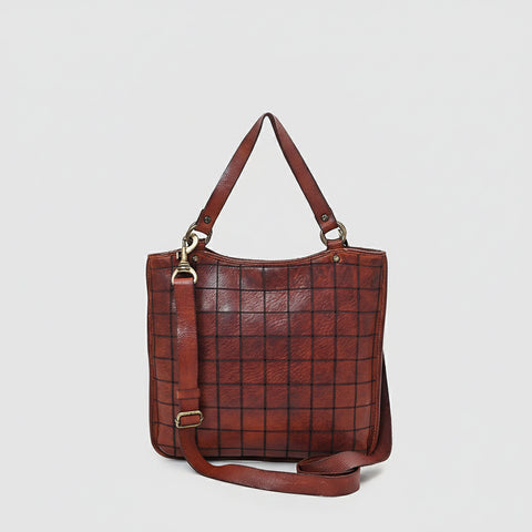 Montina - Leather Grid-Stitched Tote